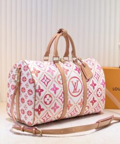 Alternative view of LV By The Pool Monogram Tiles Canvas Keepall 45 In Coral M11251