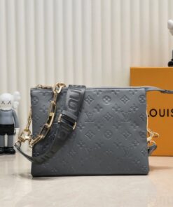 Louis Vuitton Coussin PM Bag In Gray With Jacquard Strap