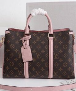 Louis Vuitton Monogram Canvas Soufflot MM Bag In Peach