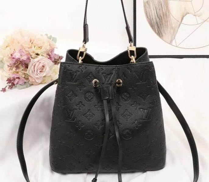 Louis Vuitton Monogram Empreinte NeoNoe MM Bag In Black