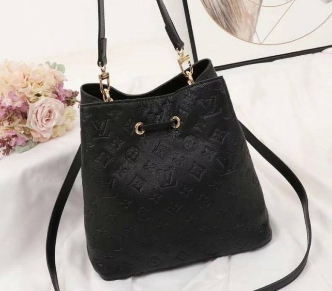 Louis Vuitton Monogram Empreinte NeoNoe MM Bag In Black - Image 3