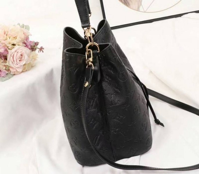 Louis Vuitton Monogram Empreinte NeoNoe MM Bag In Black - Image 4