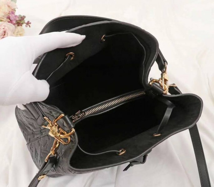 Louis Vuitton Monogram Empreinte NeoNoe MM Bag In Black - Image 6