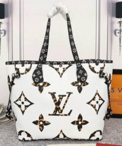 Alternative view of Louis Vuitton Giant Neverfull MM Tote In Cream And Caramel