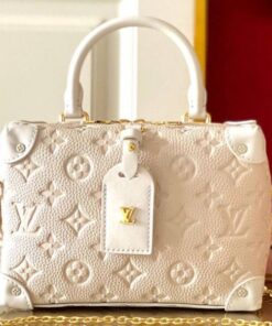 Louis Vuitton Monogram Empreinte Petite Malle Souple Handbag In Cream