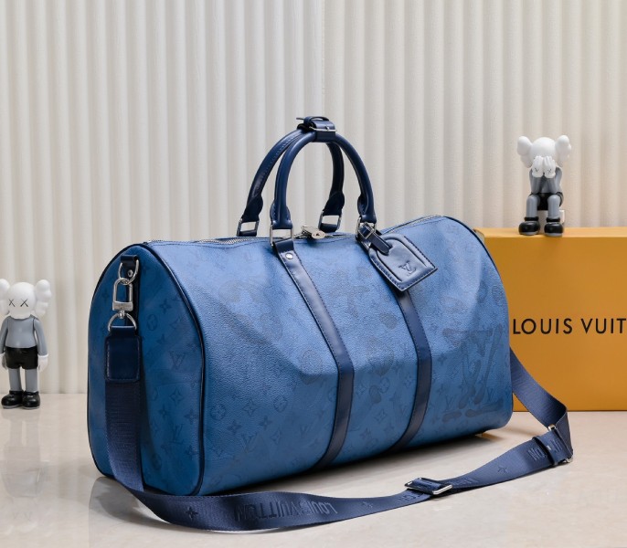 Keepall Bandouliere 50 In Navy River Blue - Image 3