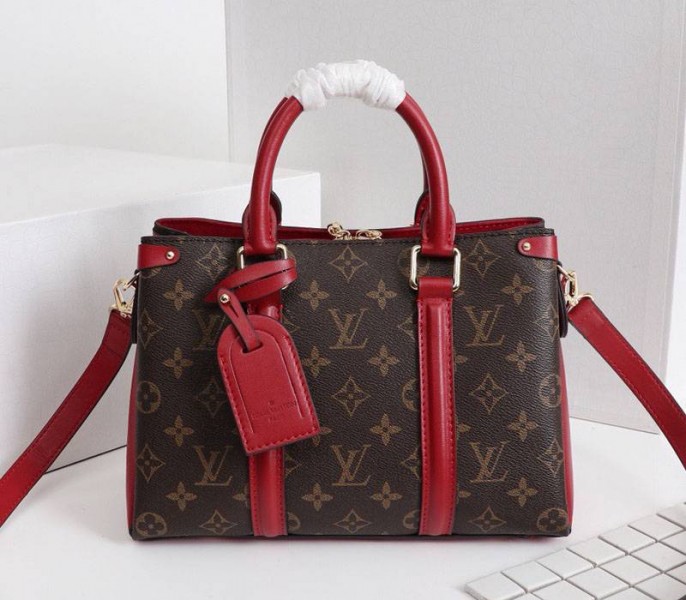 Louis Vuitton Monogram Canvas Soufflot BB Bag In Cerise Red