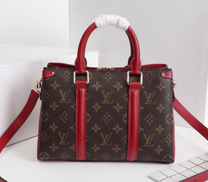 Louis Vuitton Monogram Canvas Soufflot BB Bag In Cerise Red - Image 3