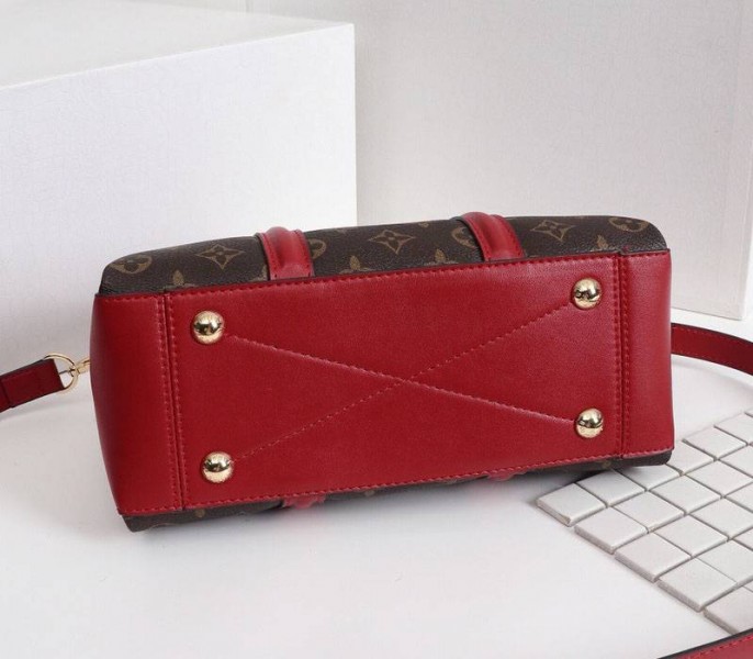 Louis Vuitton Monogram Canvas Soufflot BB Bag In Cerise Red - Image 4