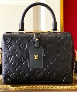 Louis Vuitton Monogram Empreinte Petite Malle Souple Handbag In Black