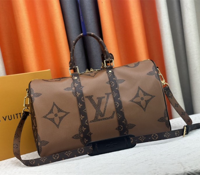 Louis Vuitton Monogram Giant And Monogram Reverse Canvas Keepall Bandouliere 45 - Image 3