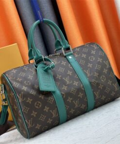 Alternative view of Louis Vuitton Monogram Macassar Canvas Keepall Bandouliere 35 In Borneo Green
