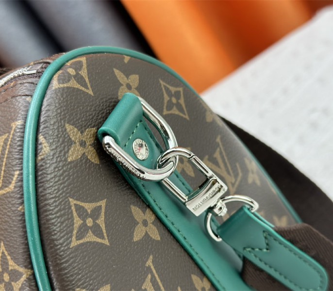 Louis Vuitton Monogram Macassar Canvas Keepall Bandouliere 35 In Borneo Green - Image 7