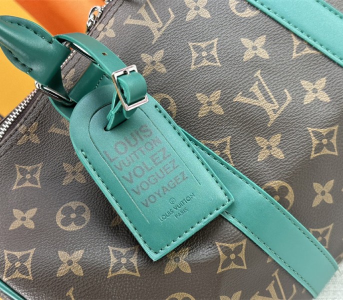 Louis Vuitton Monogram Macassar Canvas Keepall Bandouliere 35 In Borneo Green - Image 8