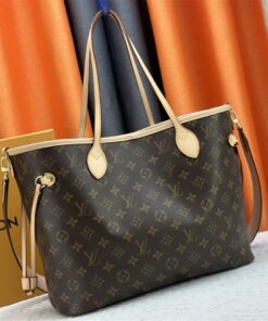 Alternative view of Louis Vuitton Neverfull MM Bandouliere Monogram Canvas Beige Textile Tote