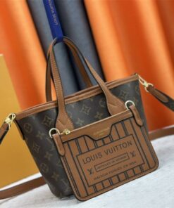Alternative view of Louis Vuitton Neverfull Bandouliere Inside Out BB Tote In Monogram Canvas And Brown Leather