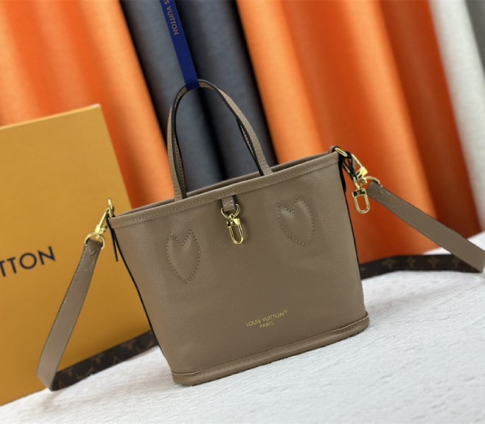 Louis Vuitton Neverfull Bandouliere Inside Out BB Tote In Monogram Canvas And Khaki Green Leather - Image 3