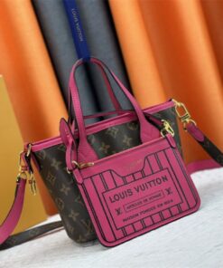 Alternative view of Louis Vuitton Neverfull Bandouliere Inside Out BB Tote In Monogram Canvas And Rose Pondichery Leather