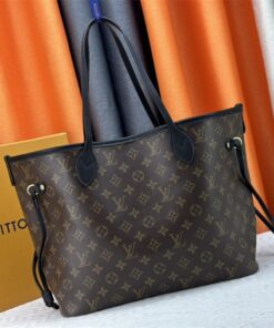 Alternative view of Louis Vuitton Neverfull Bandouliere Inside Out MM Tote In Monogram Canvas And Black Leather