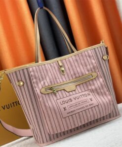 Alternative view of Louis Vuitton Neverfull Bandouliere Inside Out MM Tote In Monogram Canvas And Peony Pink Textile