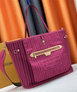 Alternative view of Louis Vuitton Neverfull Bandouliere Inside Out MM Tote In Monogram Canvas And Rose Pondichery Textile