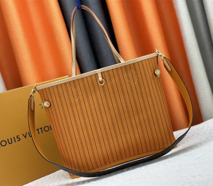 Louis Vuitton Neverfull Bandouliere Inside Out MM Tote In Monogram Canvas And Jaune Safran Textile - Image 4