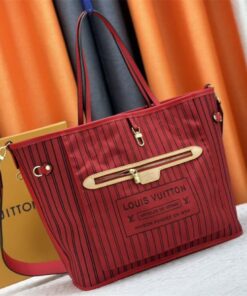 Alternative view of Louis Vuitton Neverfull MM Bandouliere Tote in Monogram Canvas and Rouge Sari