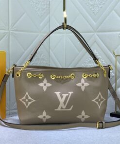 Louis Vuitton Bicolor Monogram Empreinte Bundle Bag In Tourterelle Gray and Cream