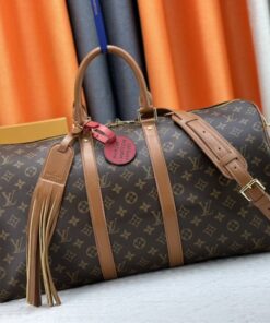 Louis Vuitton Monogram Dust Canvas Keepall Bandouliere 50 In Brown