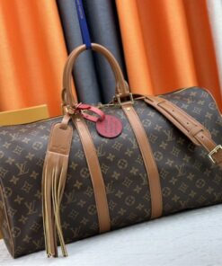 Alternative view of Louis Vuitton Monogram Dust Canvas Keepall Bandouliere 50 In Brown