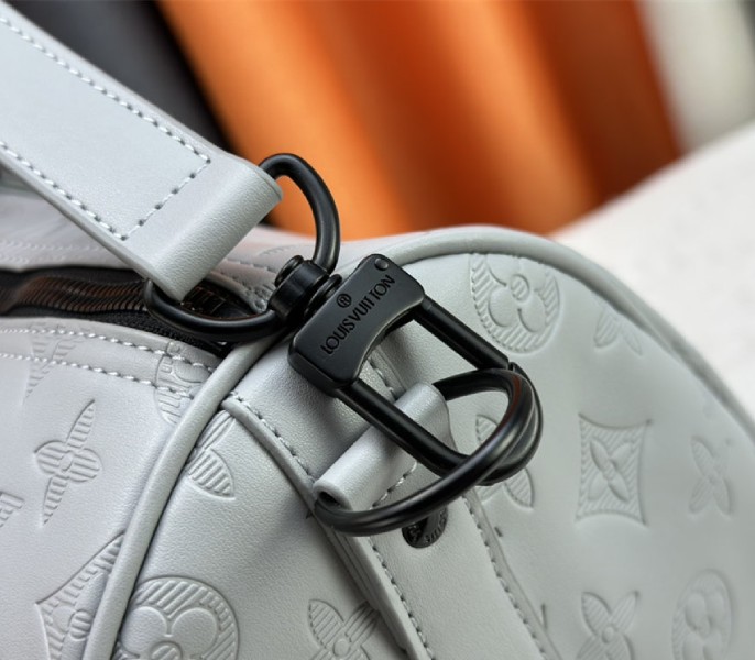 Louis Vuitton Monogram Shadow Leather Keepall Bandouliere 50 In Anthracite Gray - Image 8