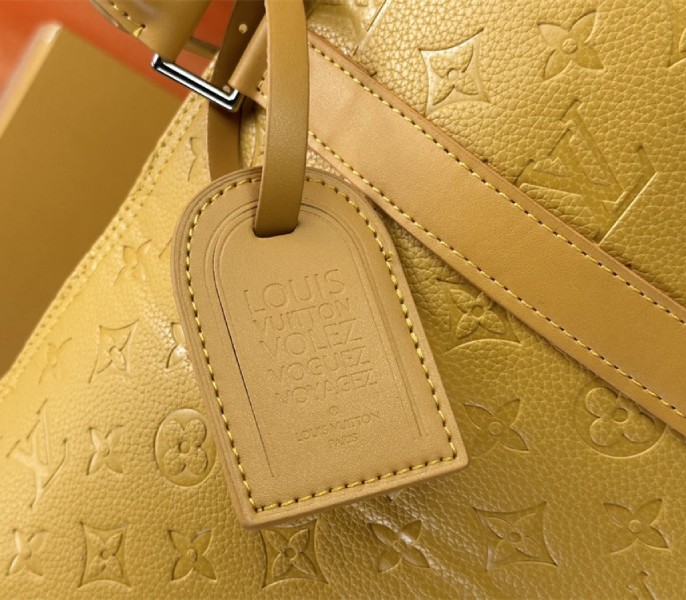 Louis Vuitton Taurillon Leather Keepall Bandouliere 50 In Safran Yellow - Image 8