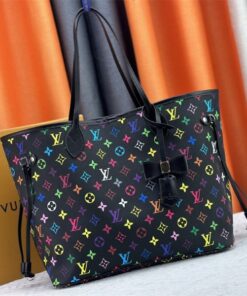 Alternative view of Louis Vuitton X TM Multicolored Neverfull MM In Black