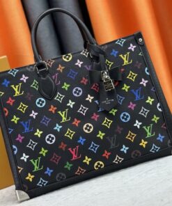 Louis Vuitton X TM Multicolored Onthego MM In Black