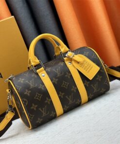 Alternative view of Louis Vuitton Monogram Macassar Canvas Keepall Bandouliere 25 In Safran Yellow