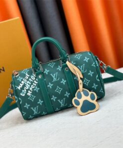 Louis Vuitton Monogram Heritage Canvas Keepall Bandouliere 25 In Green
