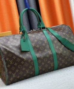 Alternative view of Louis Vuitton Monogram Macassar Canvas Keepall Bandouliere 50 In Borneo Green