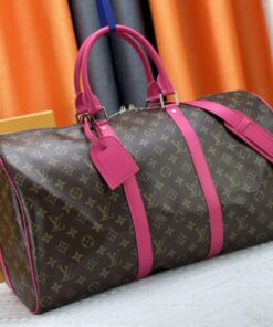 Alternative view of Louis Vuitton Monogram Macassar Canvas Keepall Bandouliere 50 In Pondichery Pink