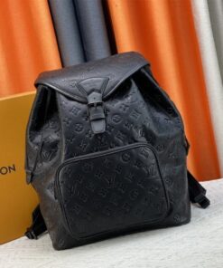 Louis Vuitton Taurillon Leather Montsouris Backpack In Black