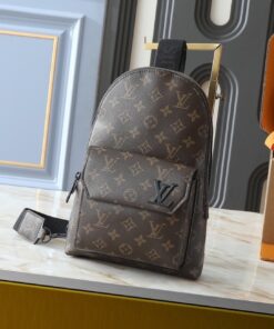 Monogram Canvas Pilot Slingbag with Black Cowhide Leather Trim