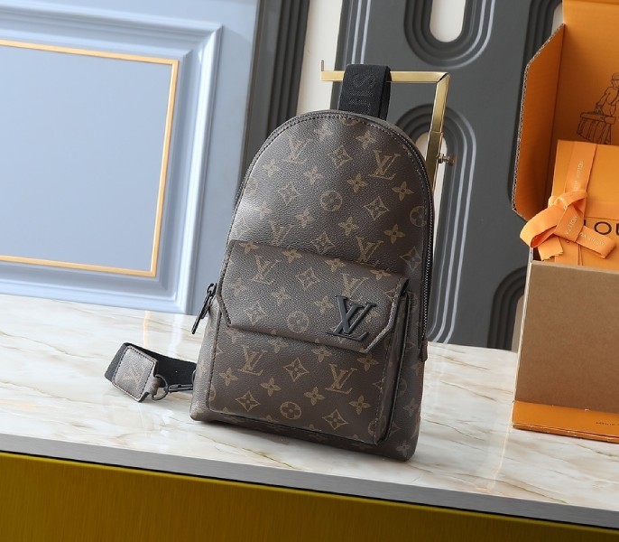 Monogram Canvas Pilot Slingbag with Black Cowhide Leather Trim