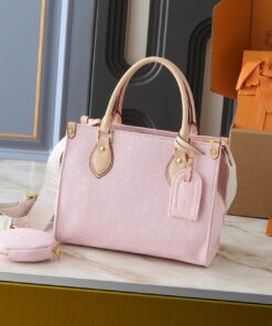 Monogram Denim OnTheGo PM In Washed Pink