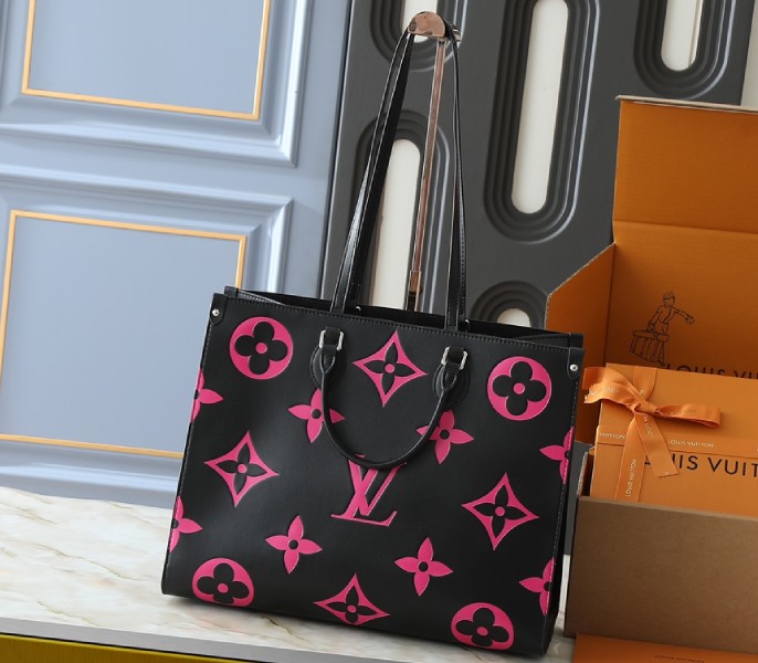 Monogram Empreinte OnTheGo GM Tote In Black And Magenta Pink - Image 3