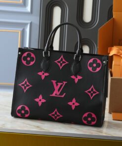 Monogram Empreinte OnTheGo MM Tote In Black And Magenta Pink