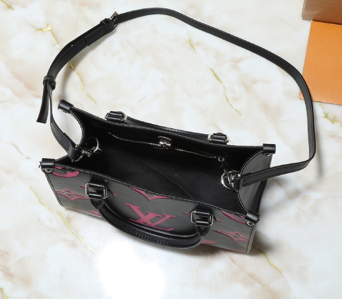 Monogram Empreinte OnTheGo PM Tote In Black And Magenta Pink - Image 5