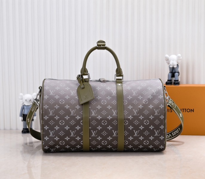 Monogram Gradient Canvas Keepall Bandouliere 45 In Khaki Green