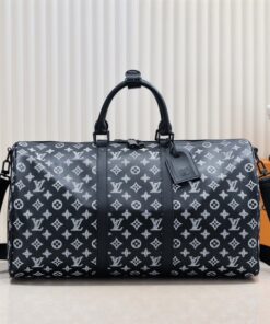 Monogram Shadow Keepall Bandouliere 50 In Black