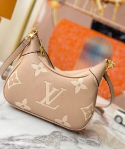 Alternative view of Louis Vuitton Bicolor Monogram Empreinte Leather Bagatelle Mini Hobo In Tourterelle Gray