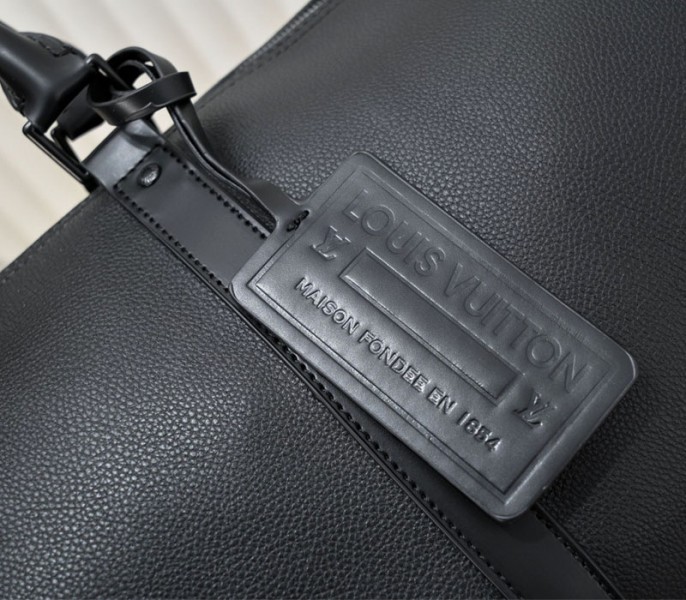 Louis Vuitton Aerogram Keepall Bandouliere 50 Travel Bag In Black - Image 8