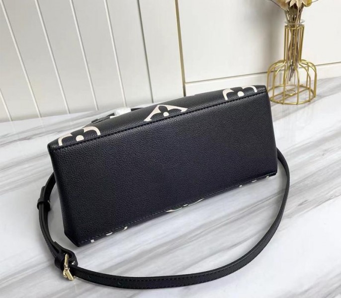 Louis Vuitton Bicolor Monogram Empreinte Leather Petit Palais Handbag In Black And Beige - Image 4